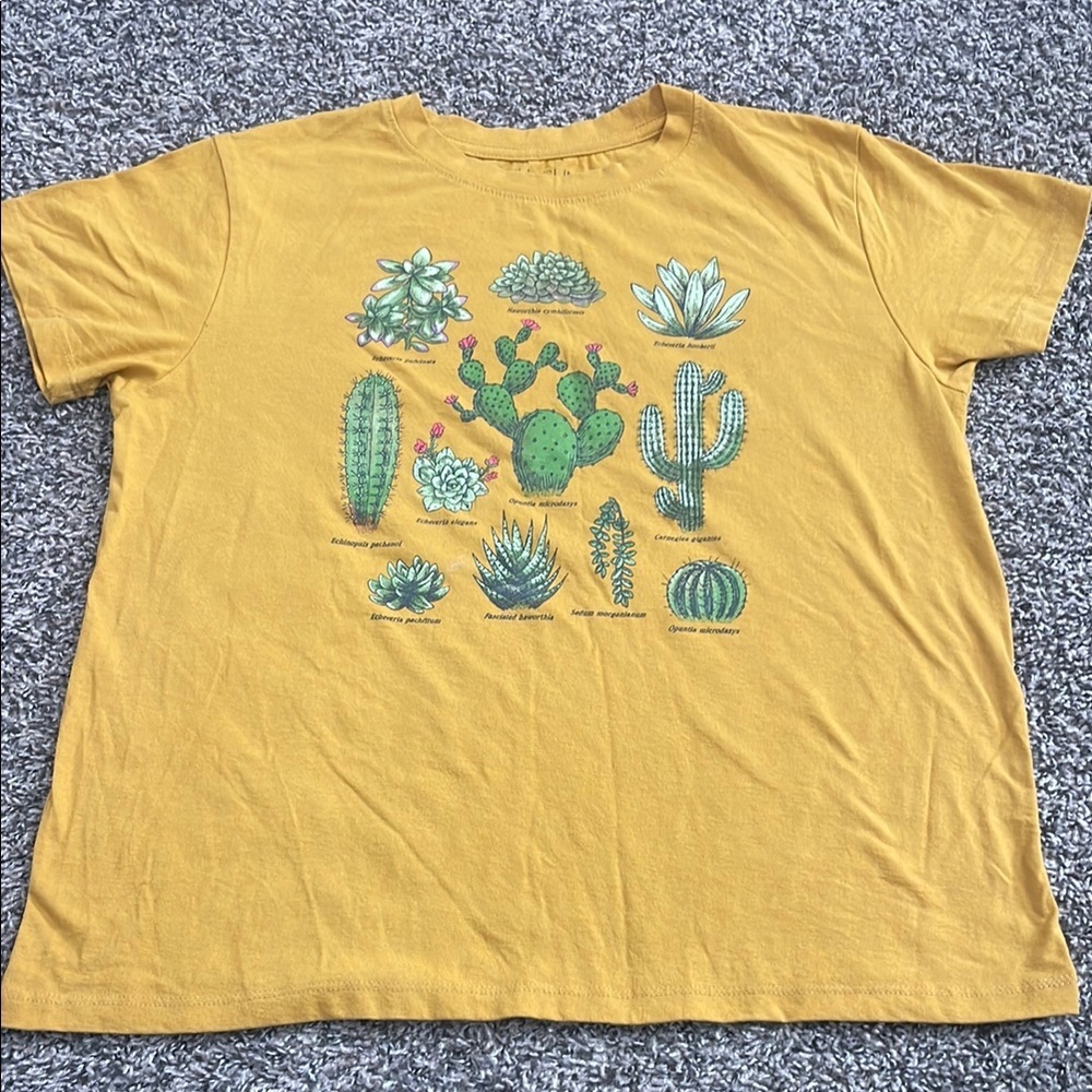 Fifth Sun Mustard Yellow Cactus Graphic Tee
